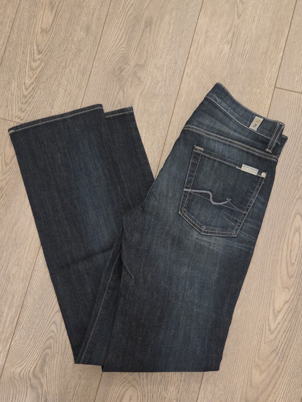 Brand New 7 For All Mankind Standard Dark Blue Mens Jeans